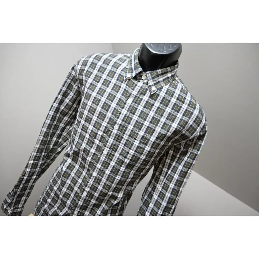 J Crew Mercantile‎ Flex Slim Fit Dress Shirt Plaid Button Up Mens Size Large